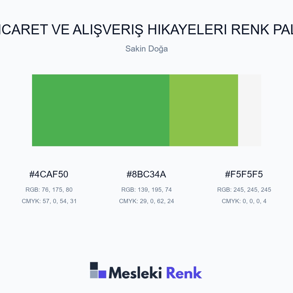 E-Ticaret ve Alışveriş Hikayeleri Sakin Doğa Renk Paleti