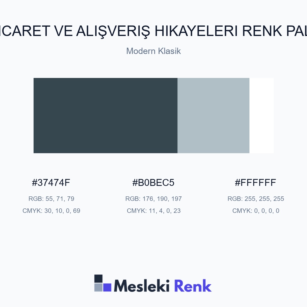 E-Ticaret ve Alışveriş Hikayeleri Modern Klasik Renk Paleti