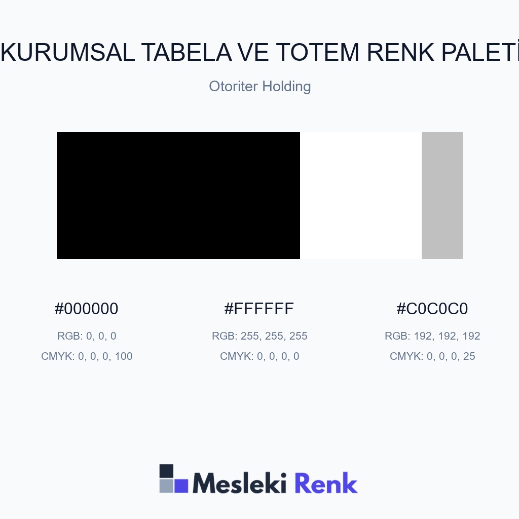 Kurumsal Tabela ve Totem Otoriter Holding Renk Paleti