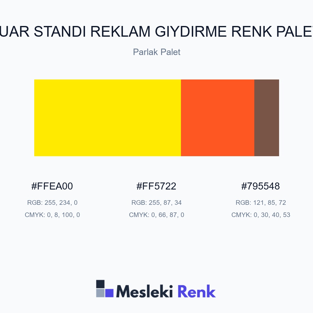 Fuar Standı Reklam Giydirme Parlak Palet Renk Paleti