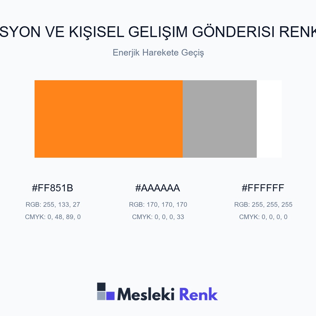 Motivasyon ve Kişisel Gelişim Gönderisi Enerjik Harekete Geçiş Renk Paleti