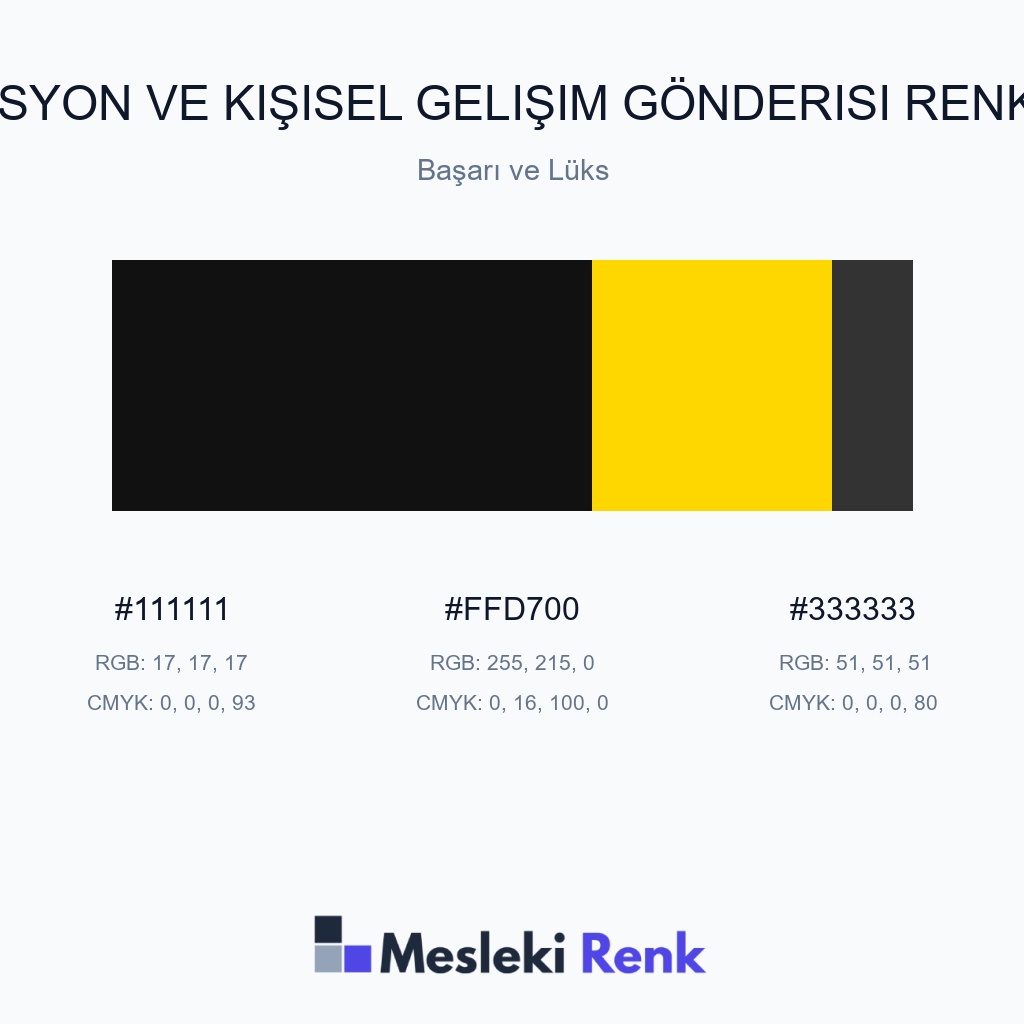 Motivasyon ve Kişisel Gelişim Gönderisi Başarı ve Lüks Renk Paleti