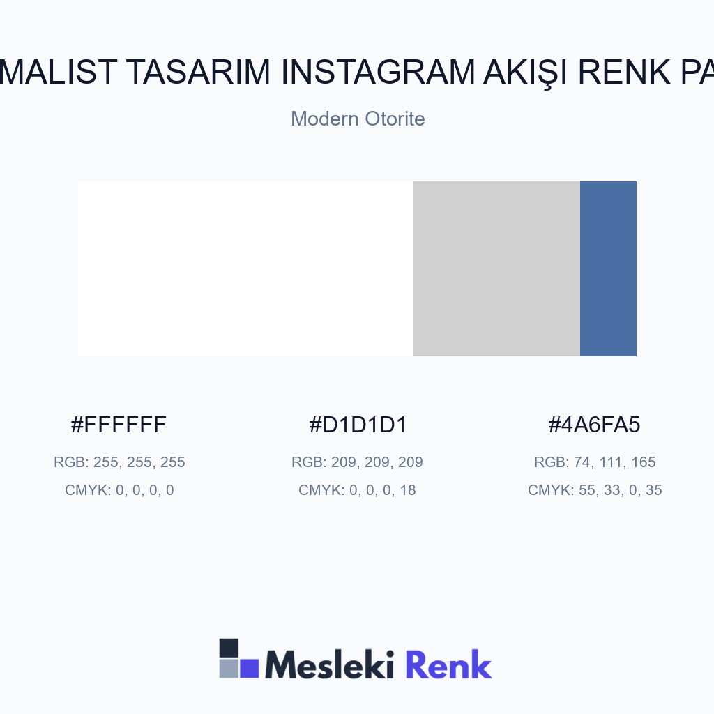 Minimalist Tasarım Instagram Akışı Modern Otorite Renk Paleti