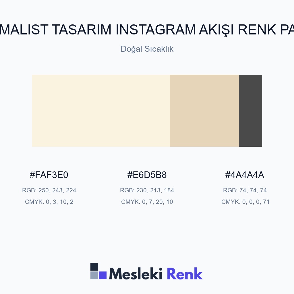 Minimalist Tasarım Instagram Akışı Doğal Sıcaklık Renk Paleti