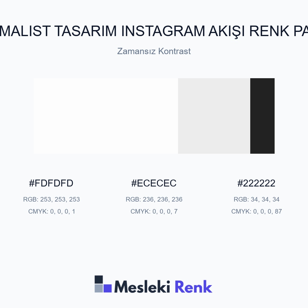 Minimalist Tasarım Instagram Akışı Zamansız Kontrast Renk Paleti