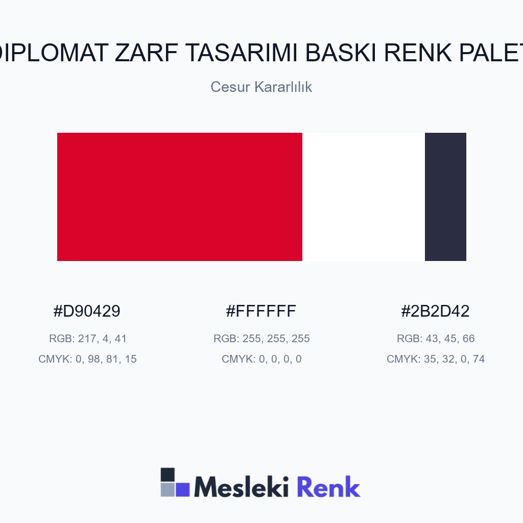 Diplomat Zarf Tasarımı Baskı Cesur Kararlılık Renk Paleti