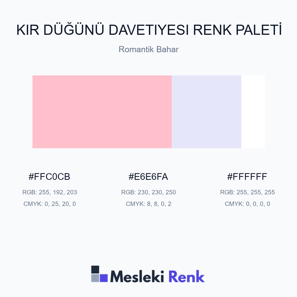 Kır Düğünü Davetiyesi Romantik Bahar Renk Paleti