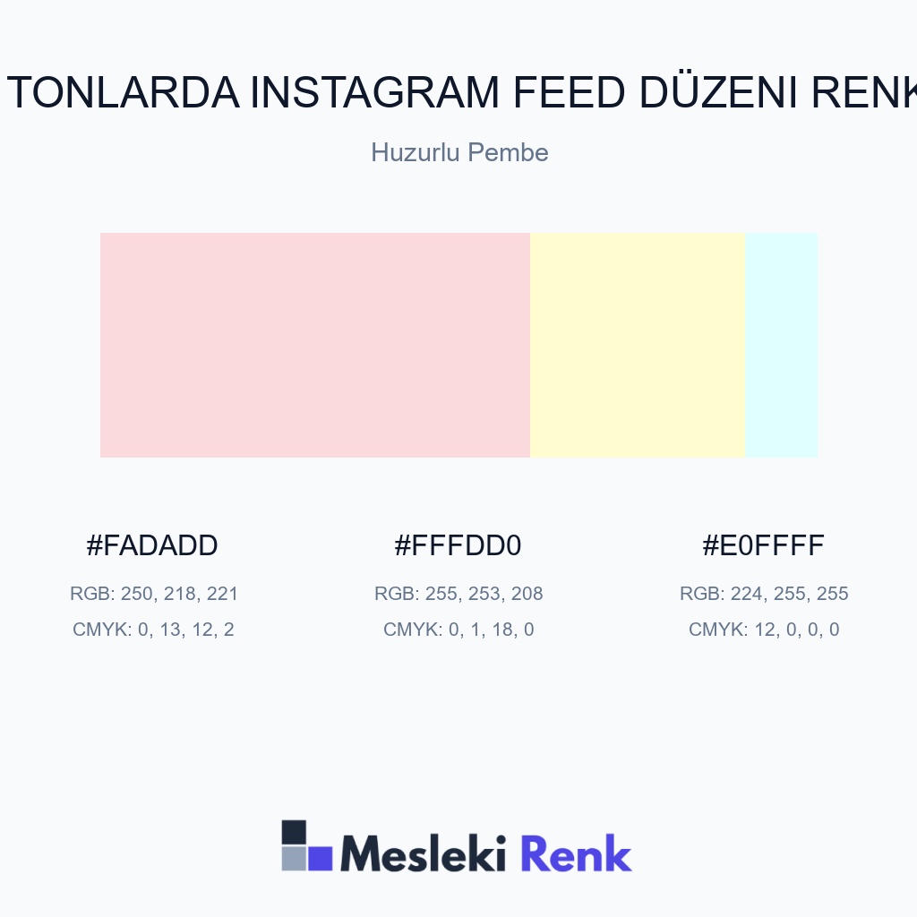 Pastel Tonlarda Instagram Feed Düzeni Huzurlu Pembe Renk Paleti