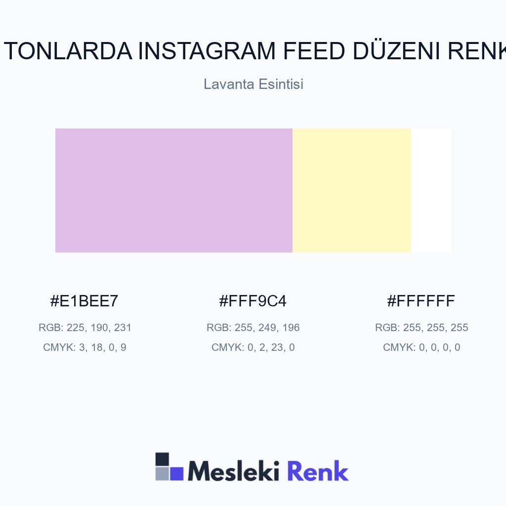 Pastel Tonlarda Instagram Feed Düzeni Lavanta Esintisi Renk Paleti