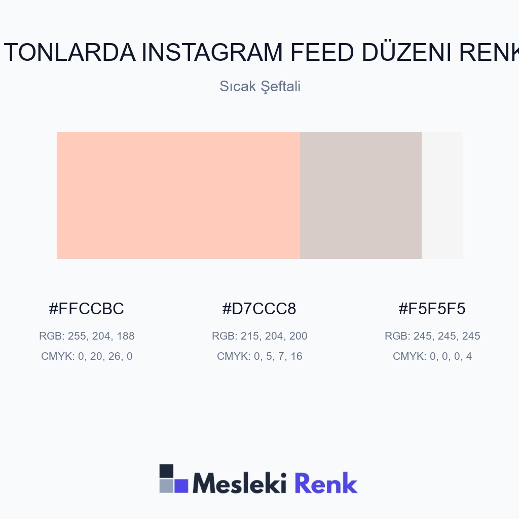 Pastel Tonlarda Instagram Feed Düzeni Sıcak Şeftali Renk Paleti