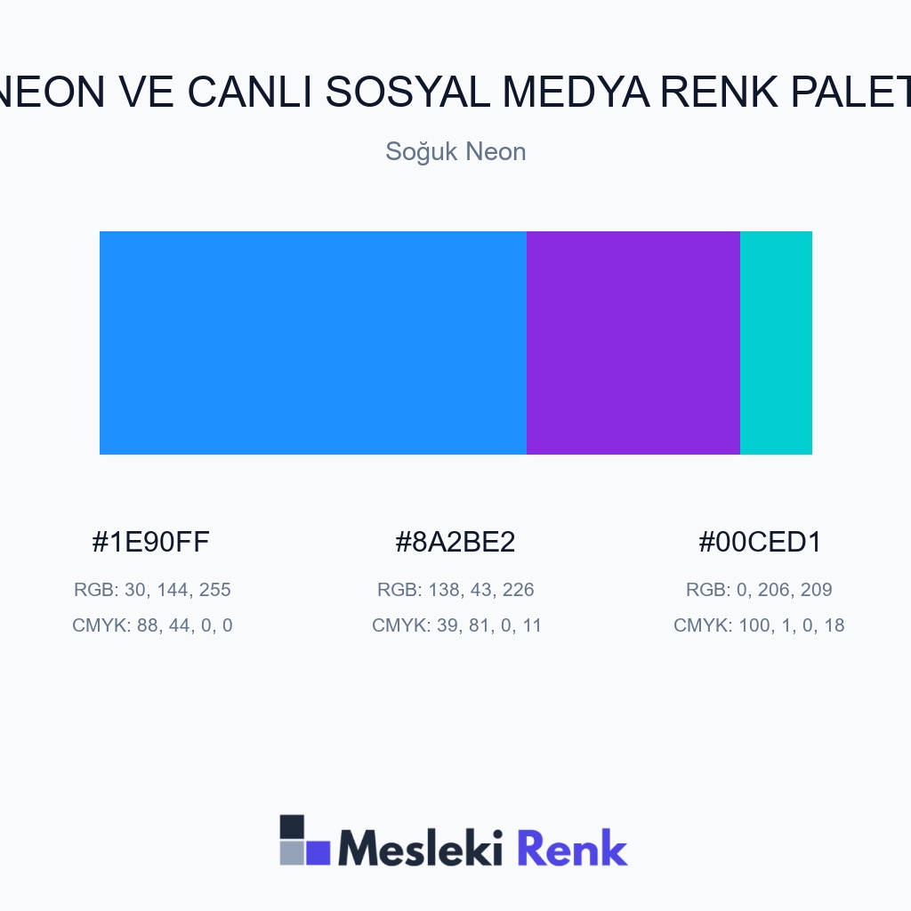 Neon ve Canlı Sosyal Medya Soğuk Neon Renk Paleti