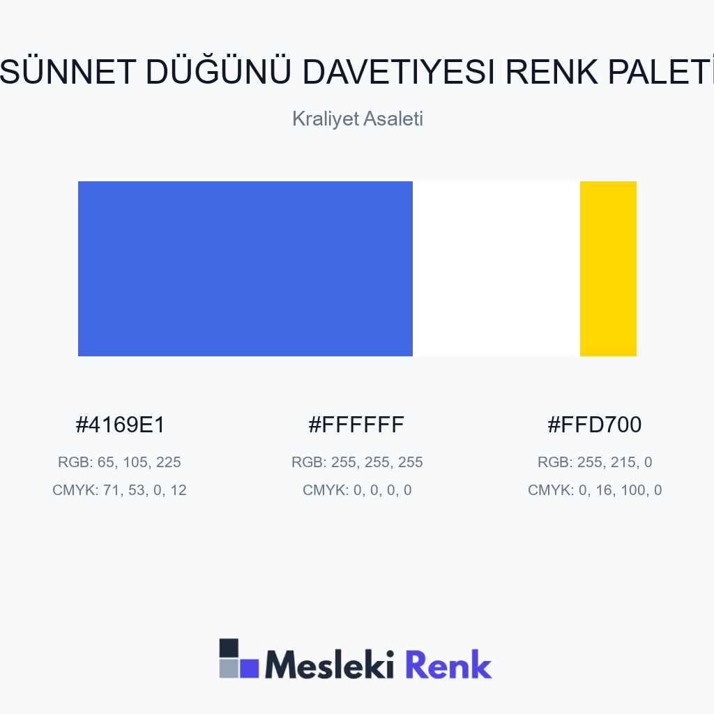 Sünnet Düğünü Davetiyesi Kraliyet Asaleti Renk Paleti