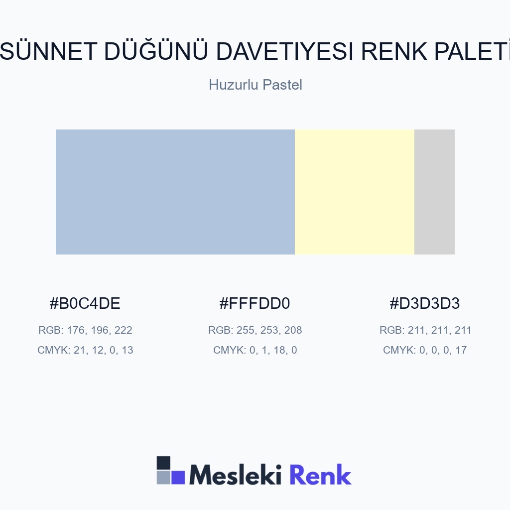 Sünnet Düğünü Davetiyesi Huzurlu Pastel Renk Paleti