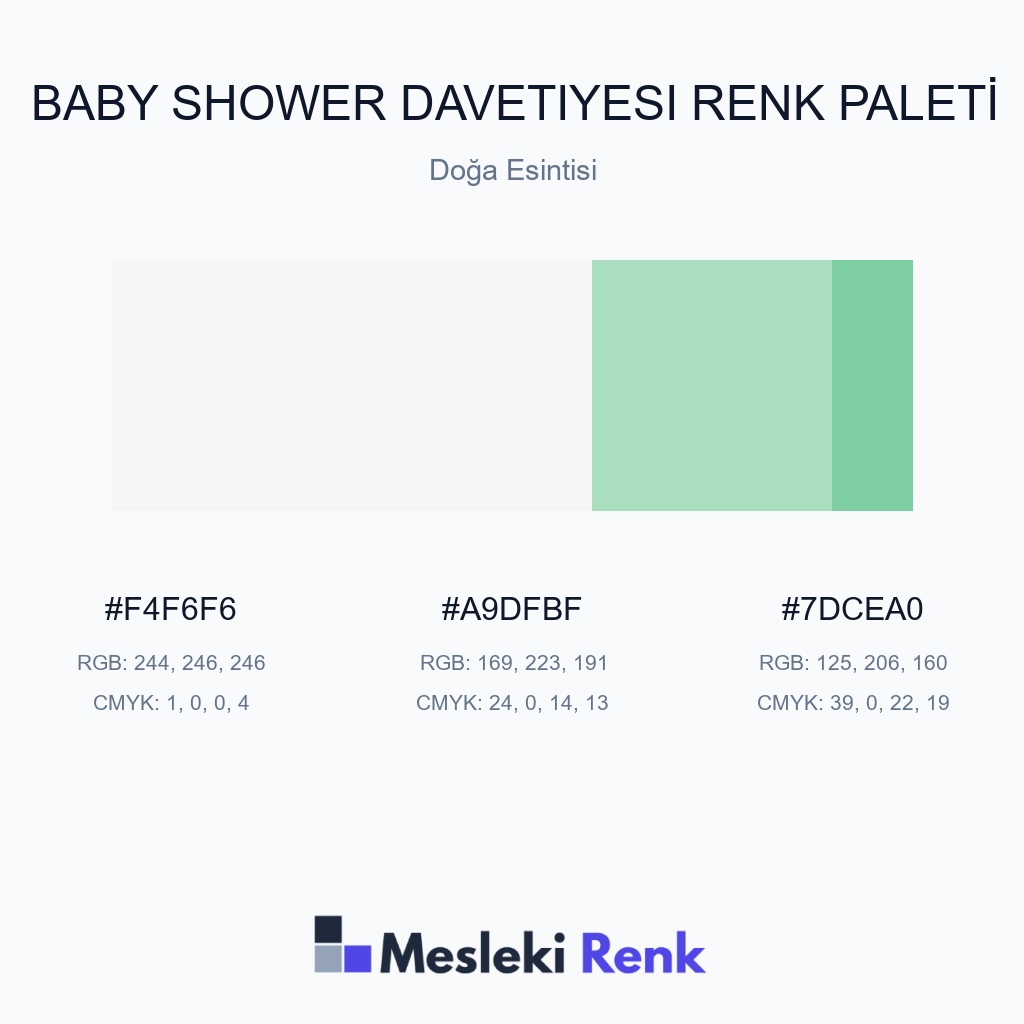 Baby Shower Davetiyesi Doğa Esintisi Renk Paleti