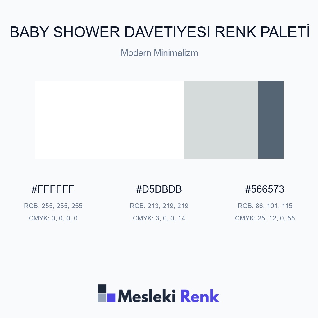 Baby Shower Davetiyesi Modern Minimalizm Renk Paleti