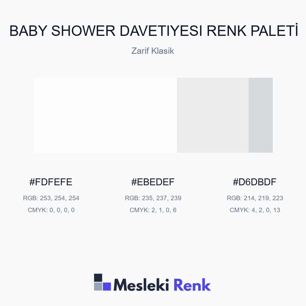 Baby Shower Davetiyesi Zarif Klasik Renk Paleti