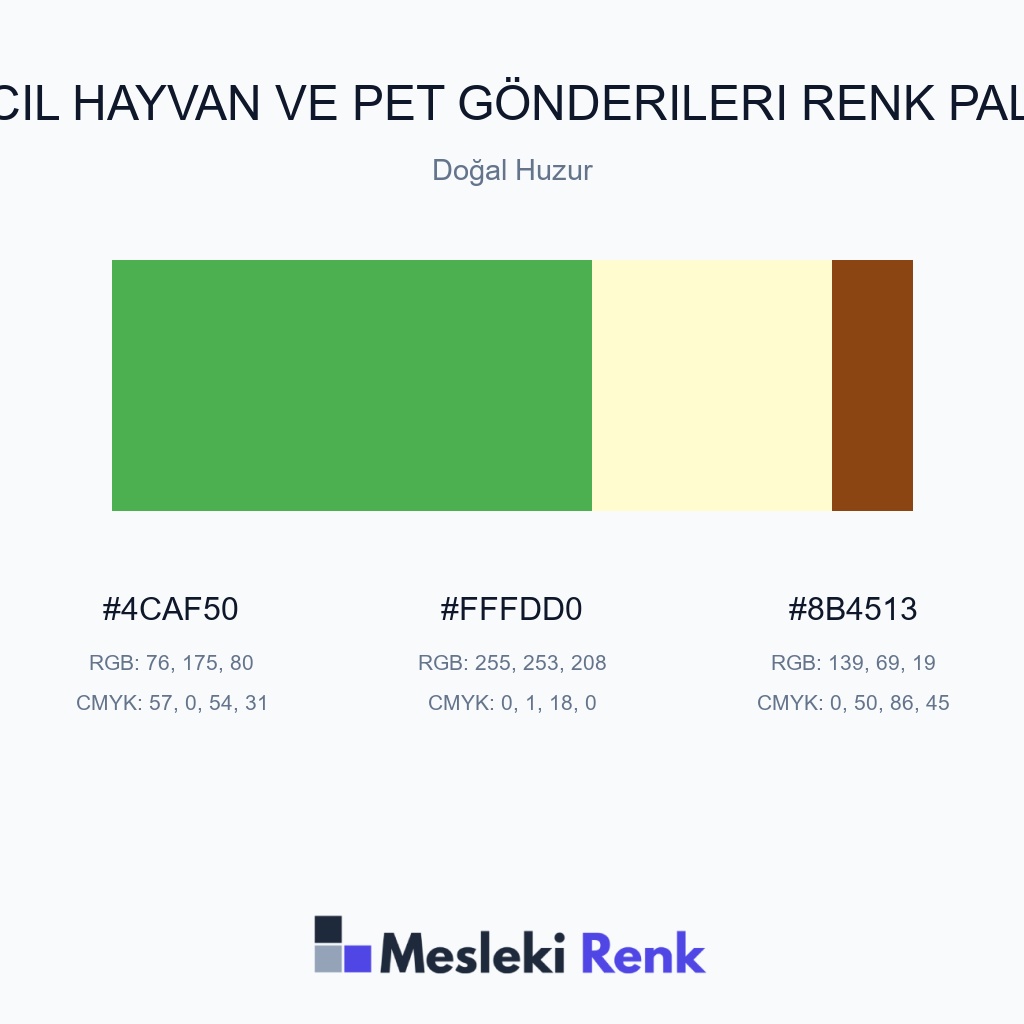 Evcil Hayvan ve Pet Gönderileri Doğal Huzur Renk Paleti