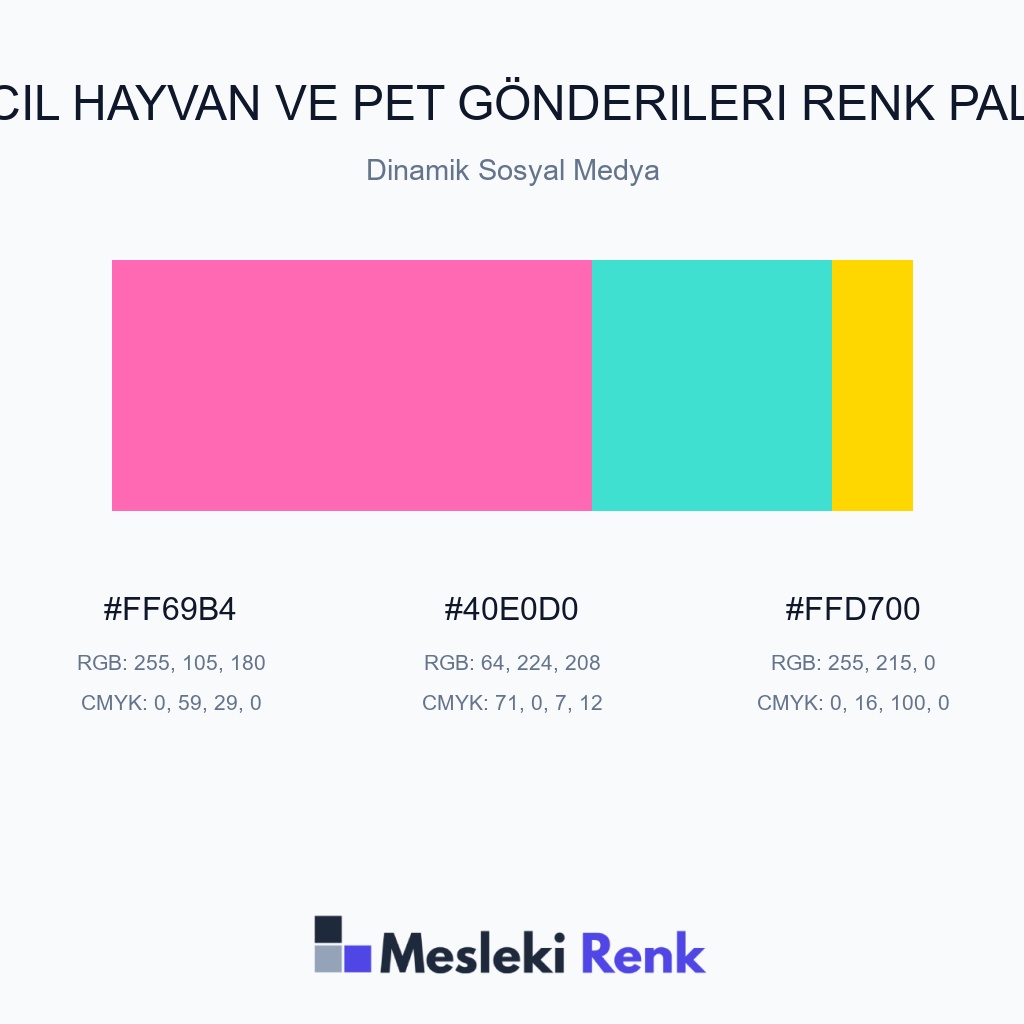 Evcil Hayvan ve Pet Gönderileri Dinamik Sosyal Medya Renk Paleti