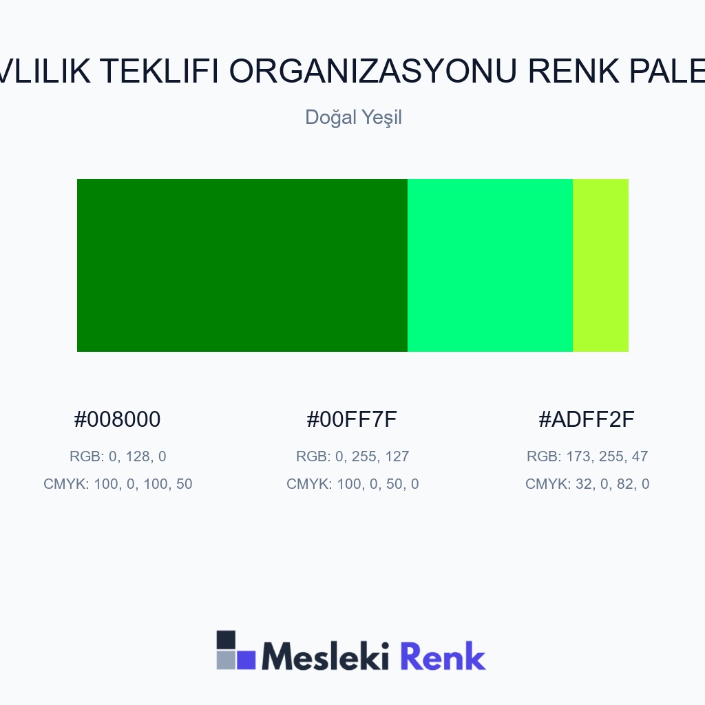 Evlilik Teklifi Organizasyonu Doğal Yeşil Renk Paleti