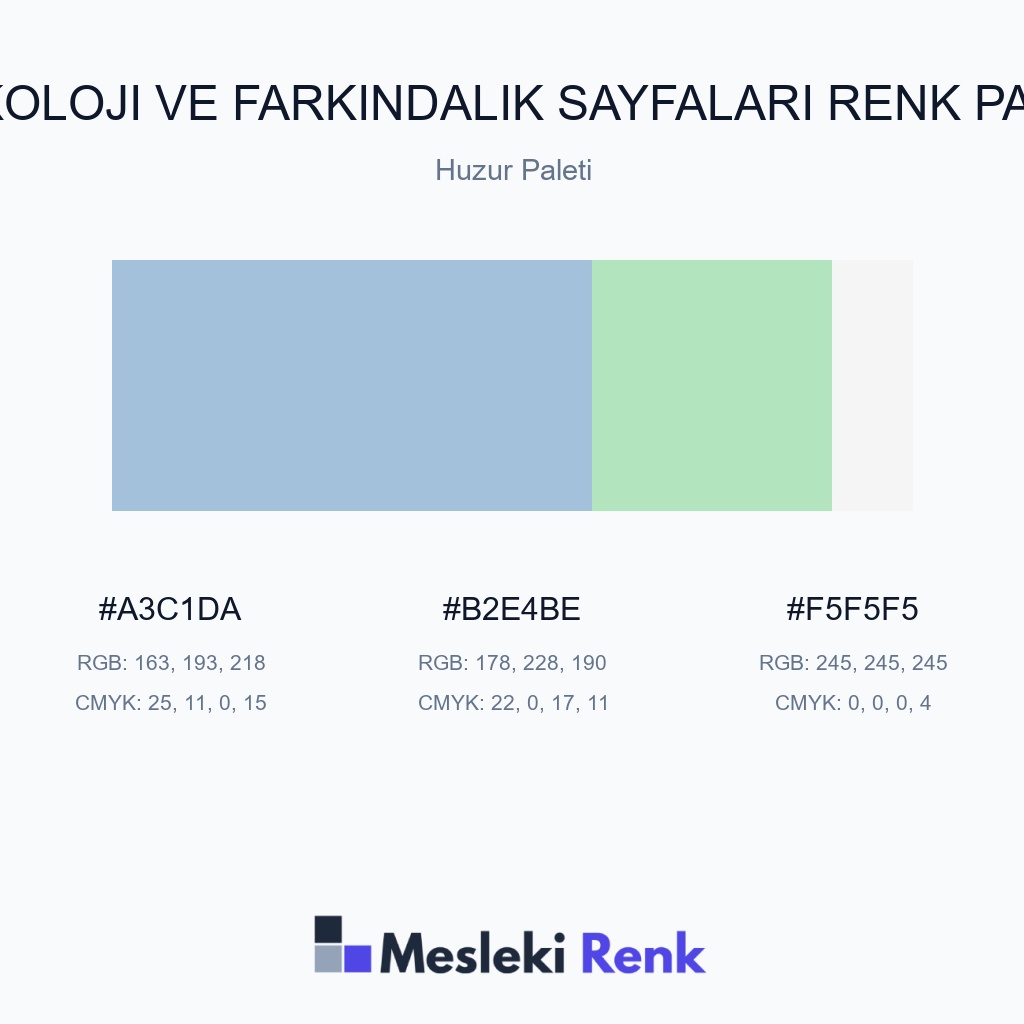 Psikoloji ve Farkındalık Sayfaları Huzur Paleti Renk Paleti