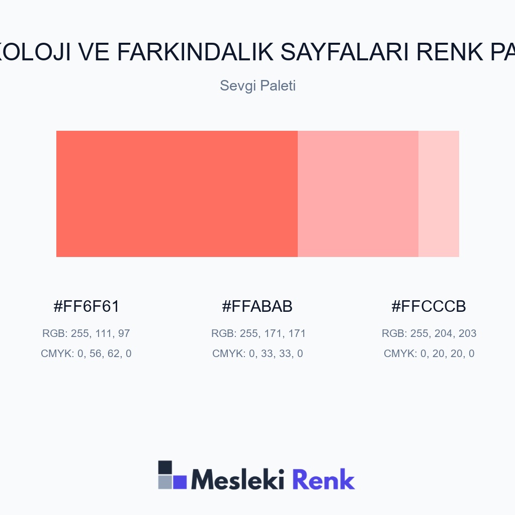 Psikoloji ve Farkındalık Sayfaları Sevgi Paleti Renk Paleti