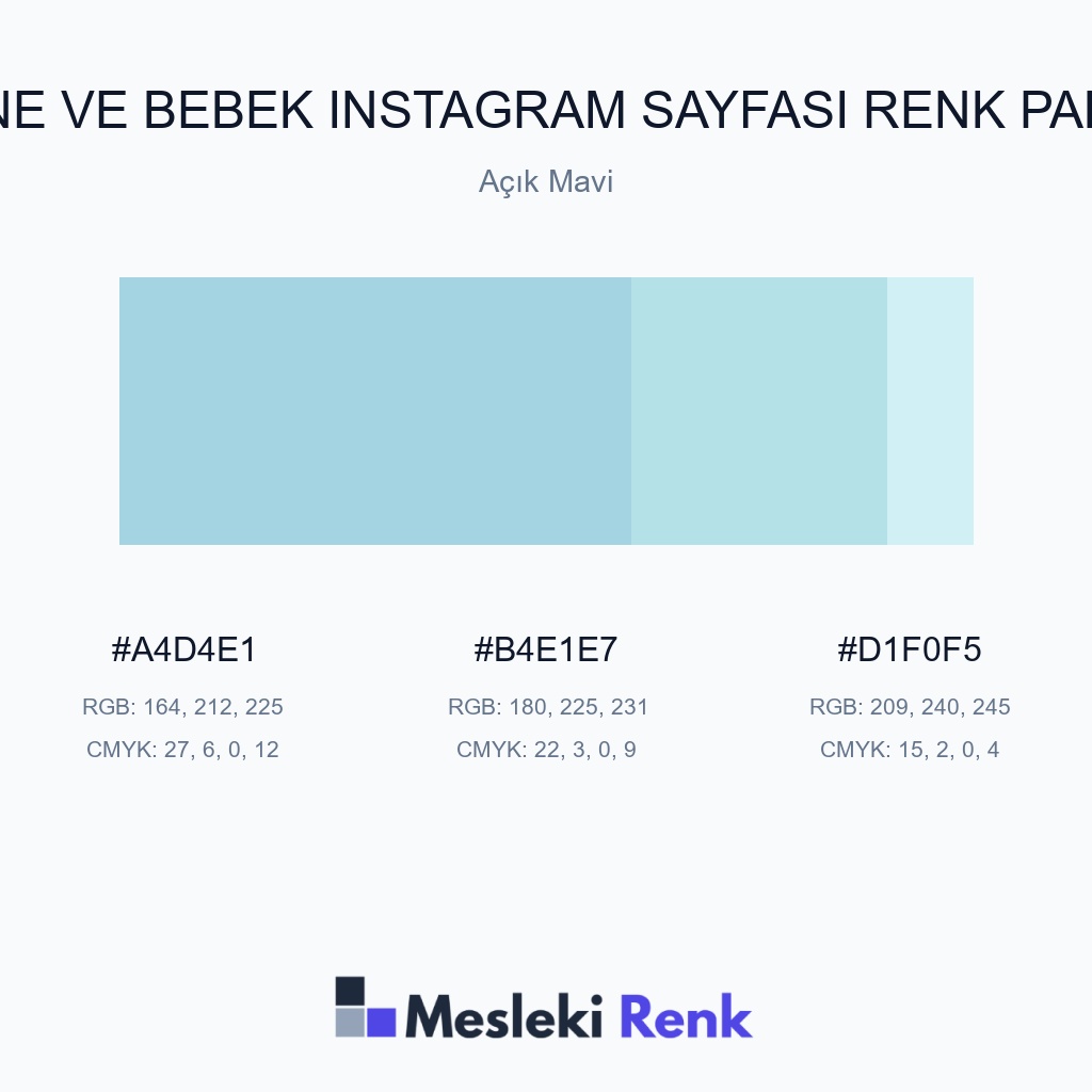 Anne ve Bebek Instagram Sayfası Açık Mavi Renk Paleti