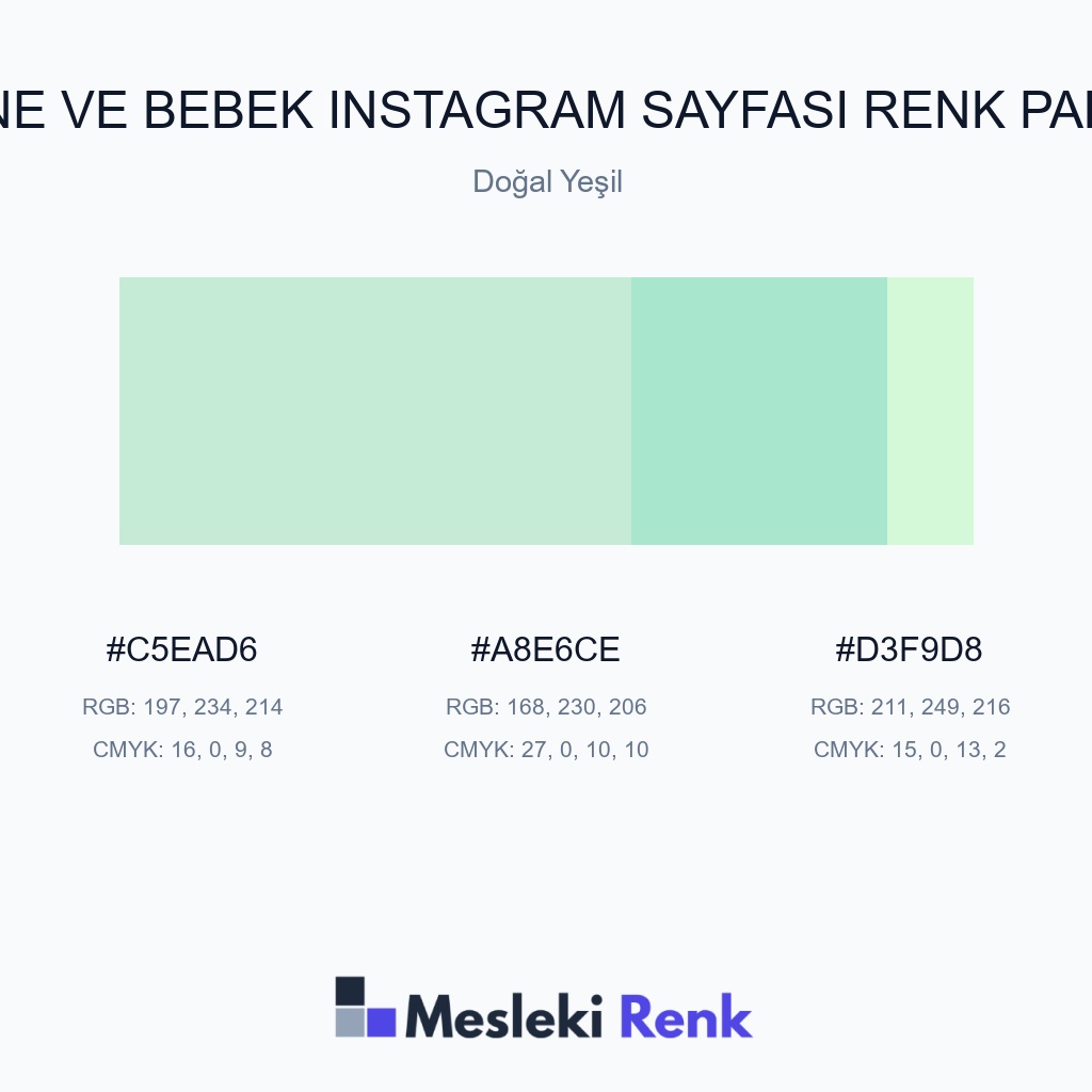 Anne ve Bebek Instagram Sayfası Doğal Yeşil Renk Paleti