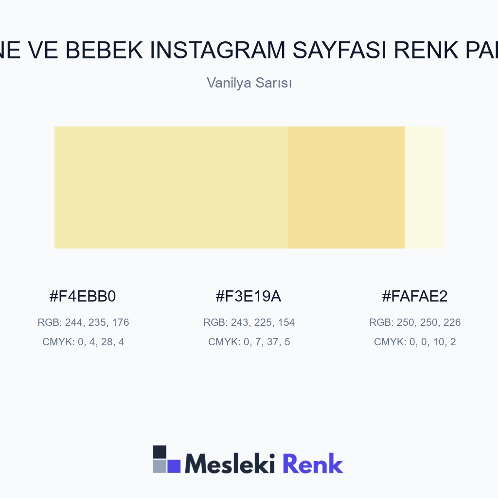 Anne ve Bebek Instagram Sayfası Vanilya Sarısı Renk Paleti