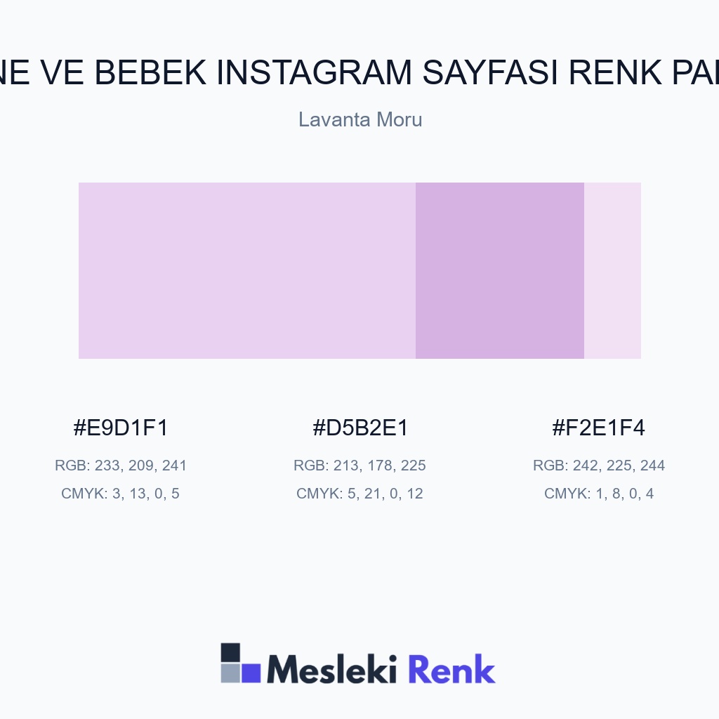 Anne ve Bebek Instagram Sayfası Lavanta Moru Renk Paleti