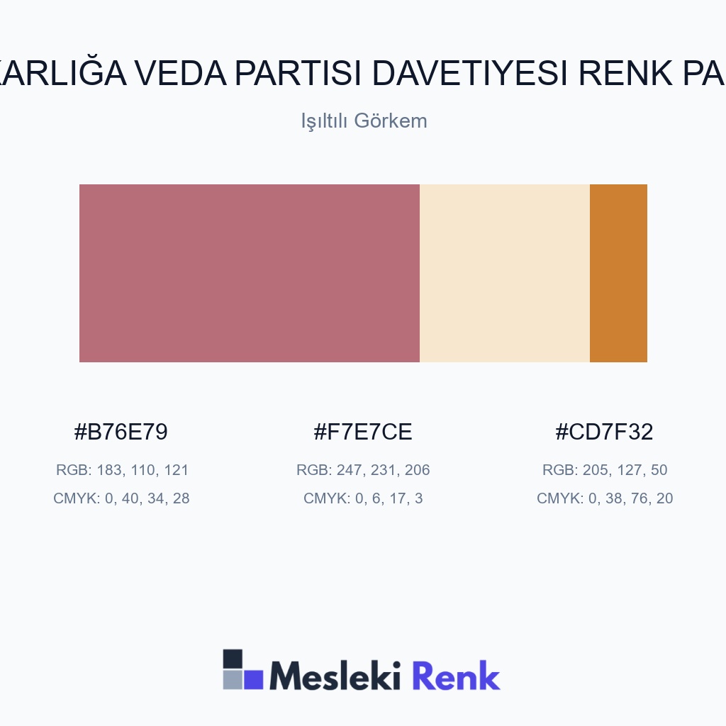 Bekarlığa Veda Partisi Davetiyesi Işıltılı Görkem Renk Paleti