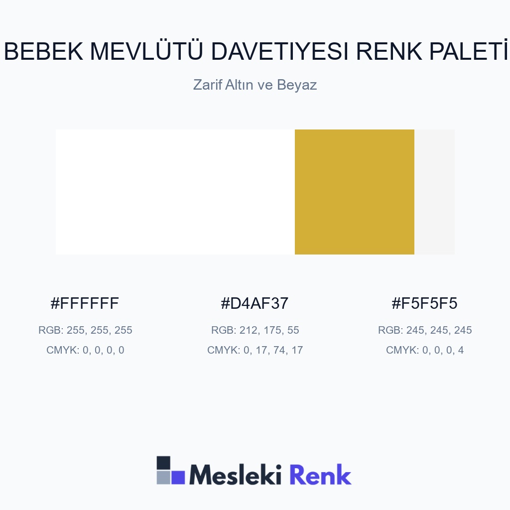 Bebek Mevlütü Davetiyesi Zarif Altın ve Beyaz Renk Paleti