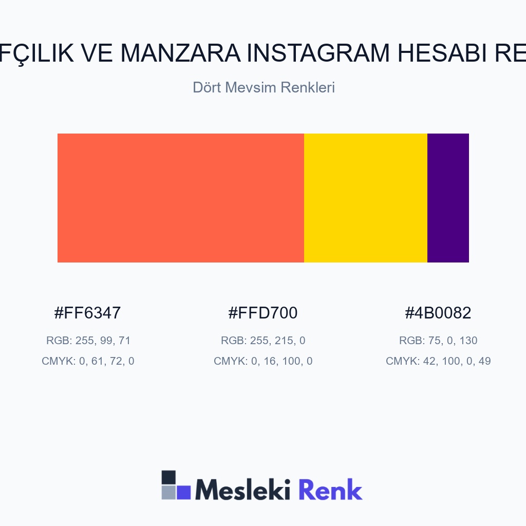 Fotoğrafçılık ve Manzara Instagram Hesabı Dört Mevsim Renkleri Renk Paleti