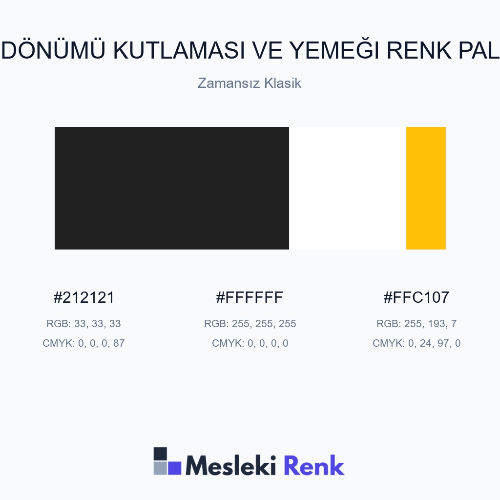 Yıldönümü Kutlaması ve Yemeği Zamansız Klasik Renk Paleti