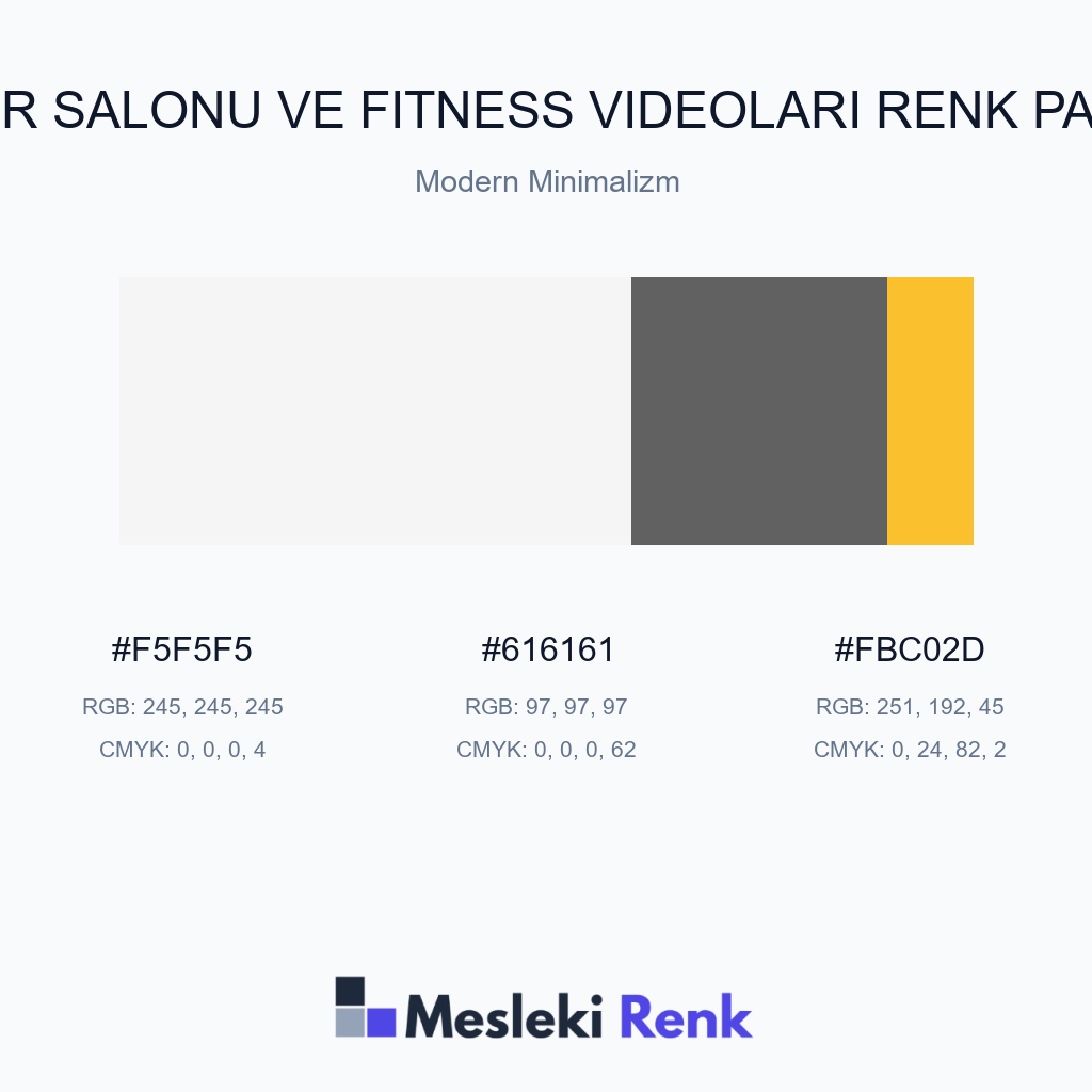 Spor Salonu ve Fitness Videoları Modern Minimalizm Renk Paleti