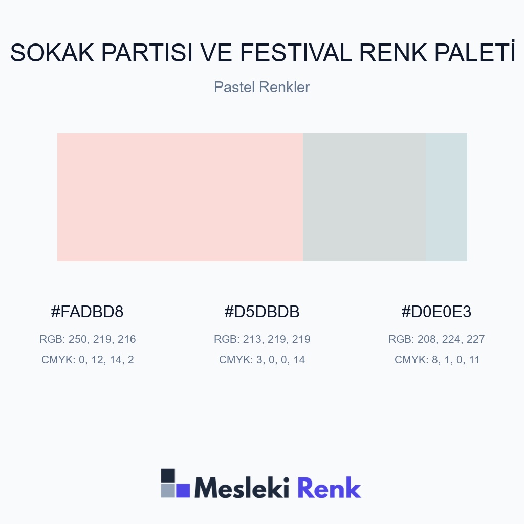 Sokak Partisi ve Festival Pastel Renkler Renk Paleti
