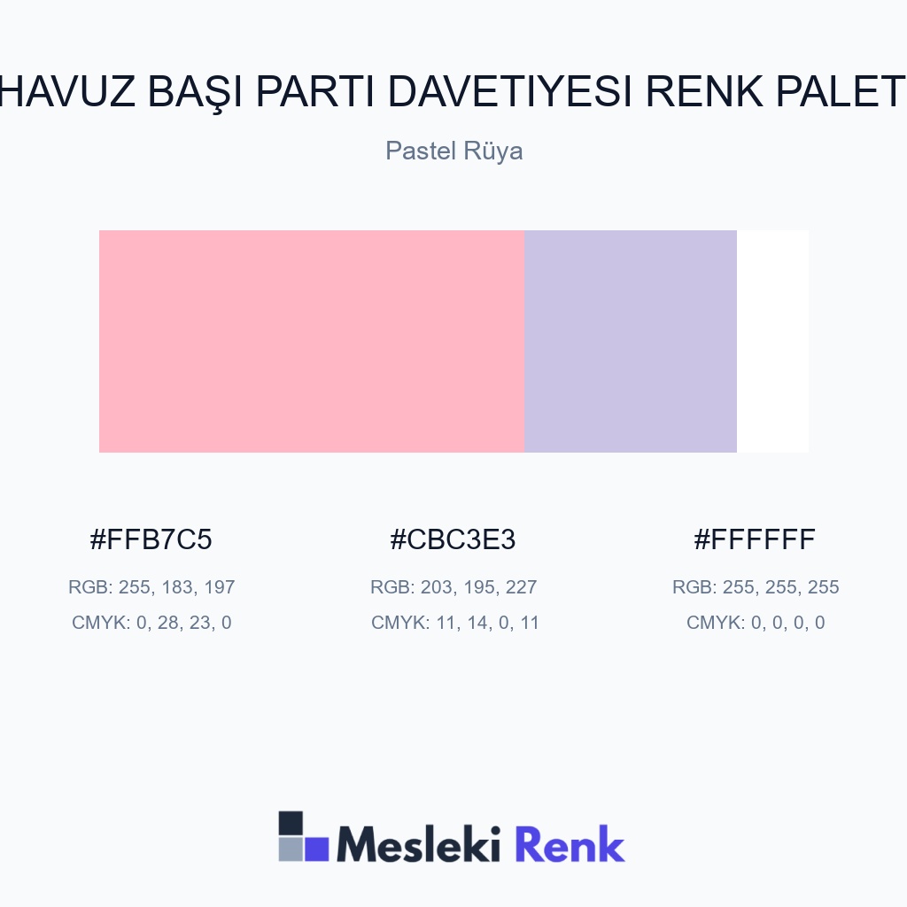 Havuz Başı Parti Davetiyesi Pastel Rüya Renk Paleti
