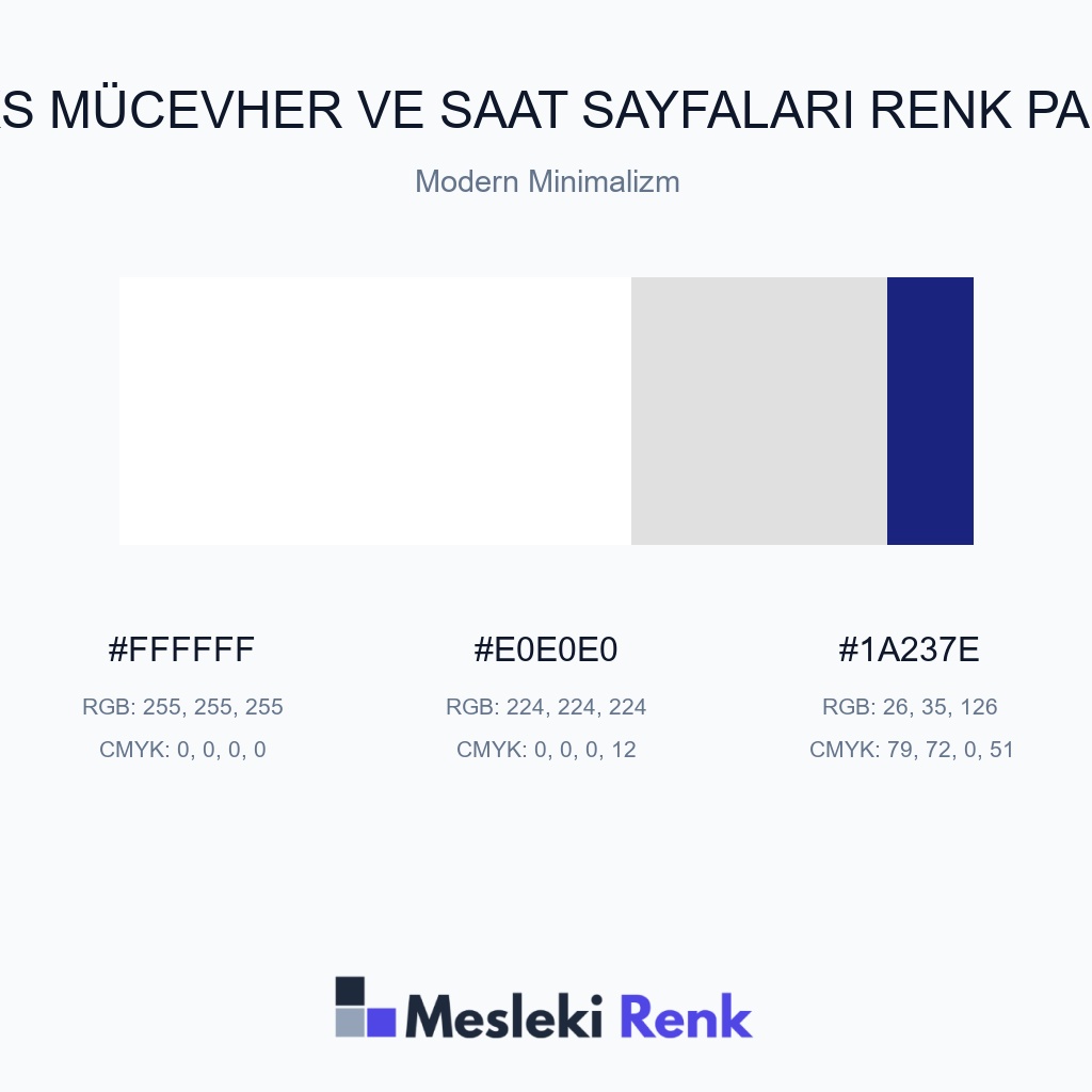 Lüks Mücevher ve Saat Sayfaları Modern Minimalizm Renk Paleti