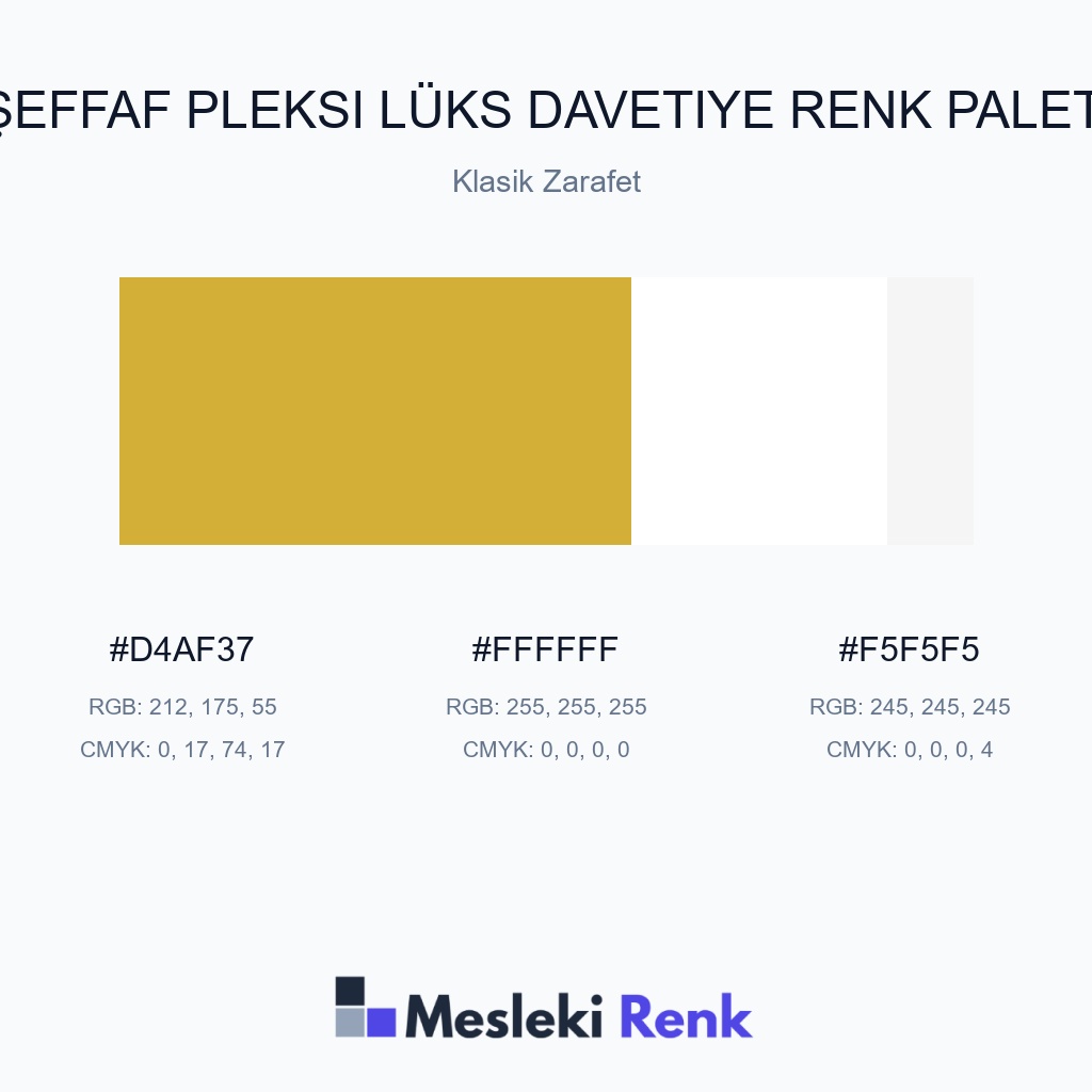 Şeffaf Pleksi Lüks Davetiye Klasik Zarafet Renk Paleti