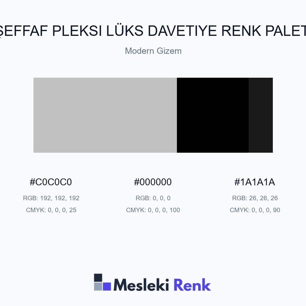Şeffaf Pleksi Lüks Davetiye Modern Gizem Renk Paleti