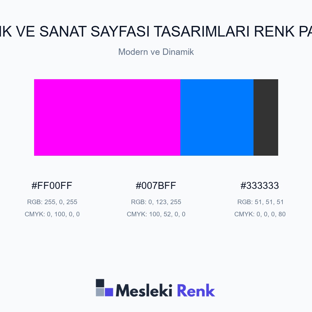 Müzik ve Sanat Sayfası Tasarımları Modern ve Dinamik Renk Paleti