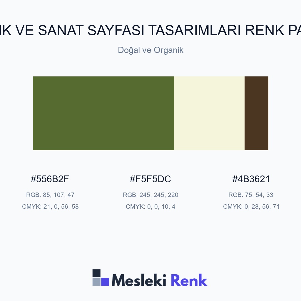 Müzik ve Sanat Sayfası Tasarımları Doğal ve Organik Renk Paleti