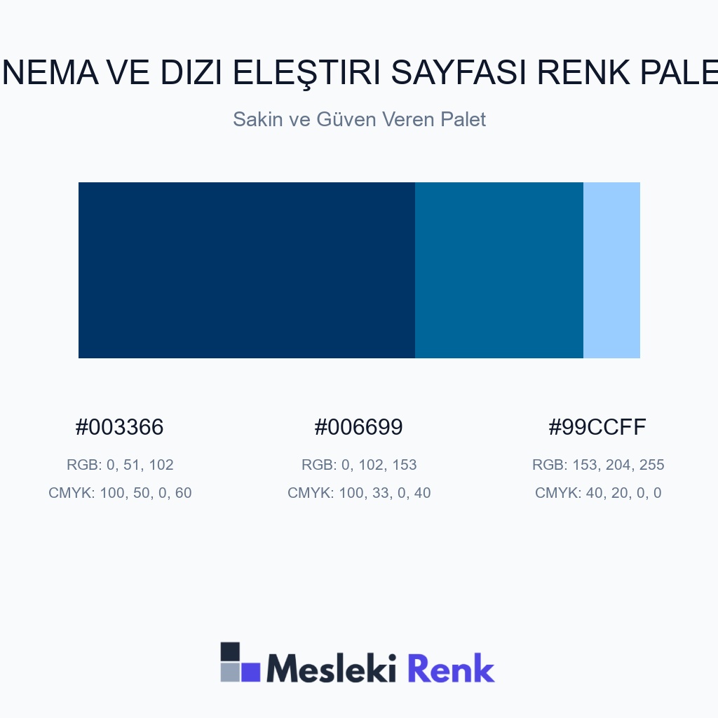 Sinema ve Dizi Eleştiri Sayfası Sakin ve Güven Veren Palet Renk Paleti