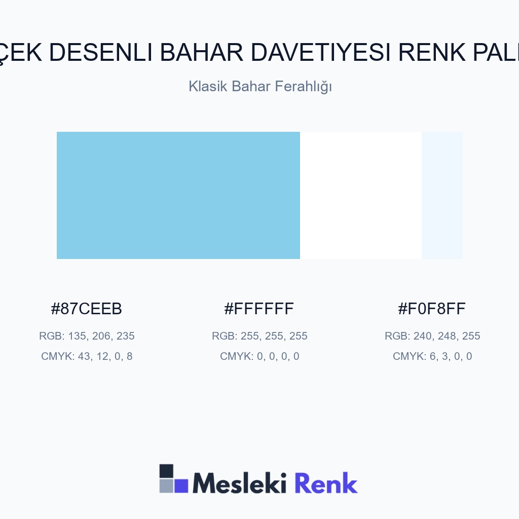 Çiçek Desenli Bahar Davetiyesi Klasik Bahar Ferahlığı Renk Paleti