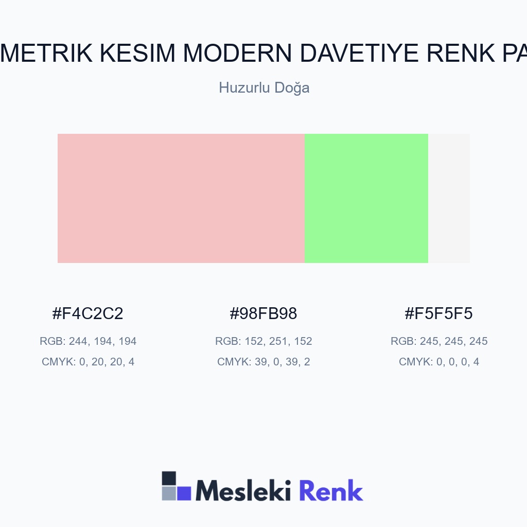 Geometrik Kesim Modern Davetiye Huzurlu Doğa Renk Paleti