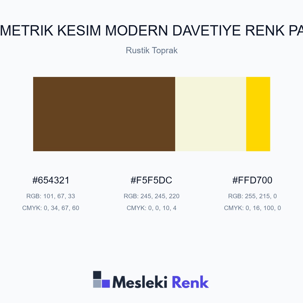 Geometrik Kesim Modern Davetiye Rustik Toprak Renk Paleti
