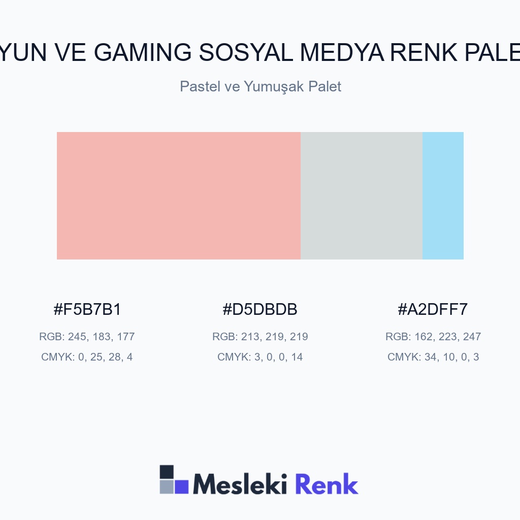 Oyun ve Gaming Sosyal Medya Pastel ve Yumuşak Palet Renk Paleti