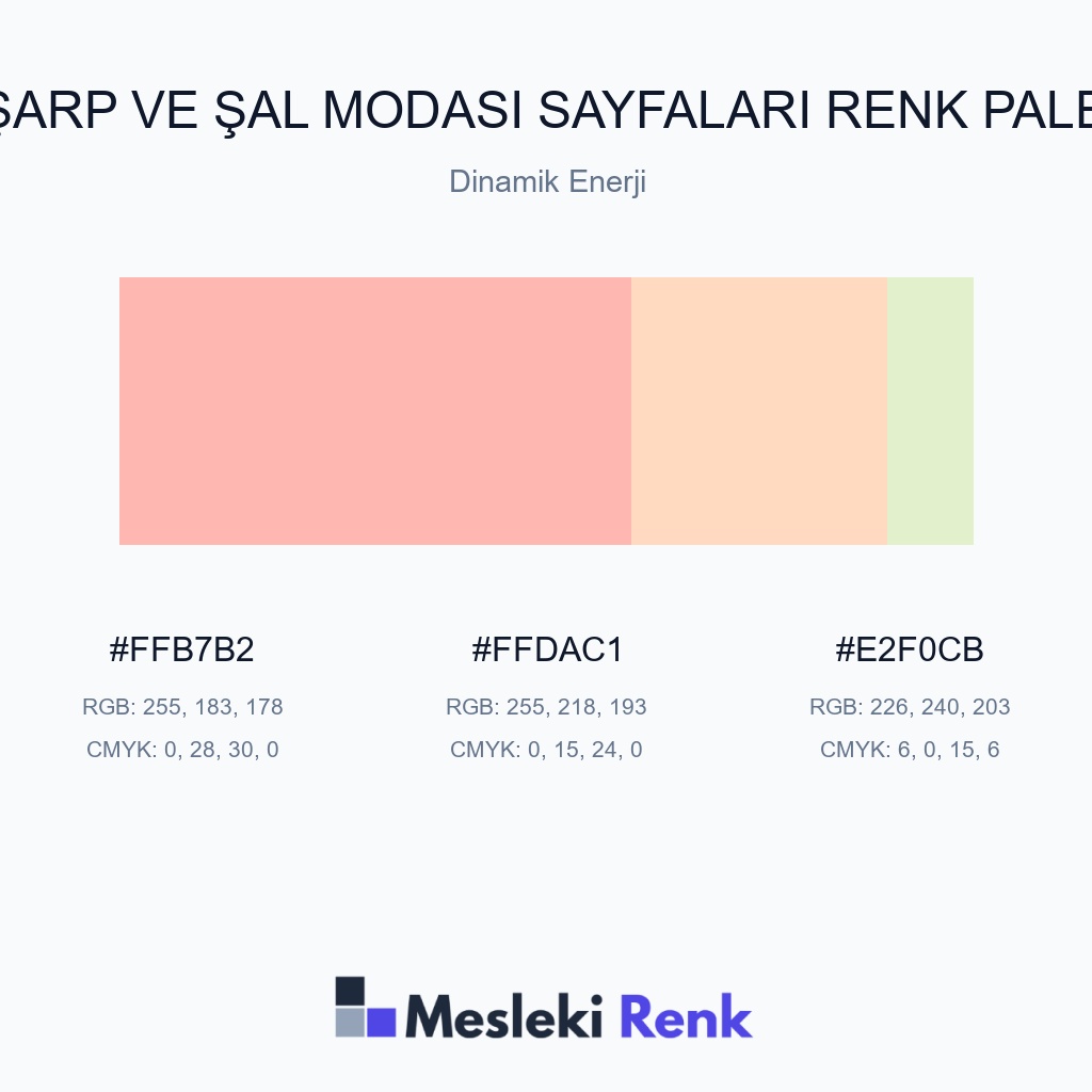 Eşarp ve Şal Modası Sayfaları Dinamik Enerji Renk Paleti