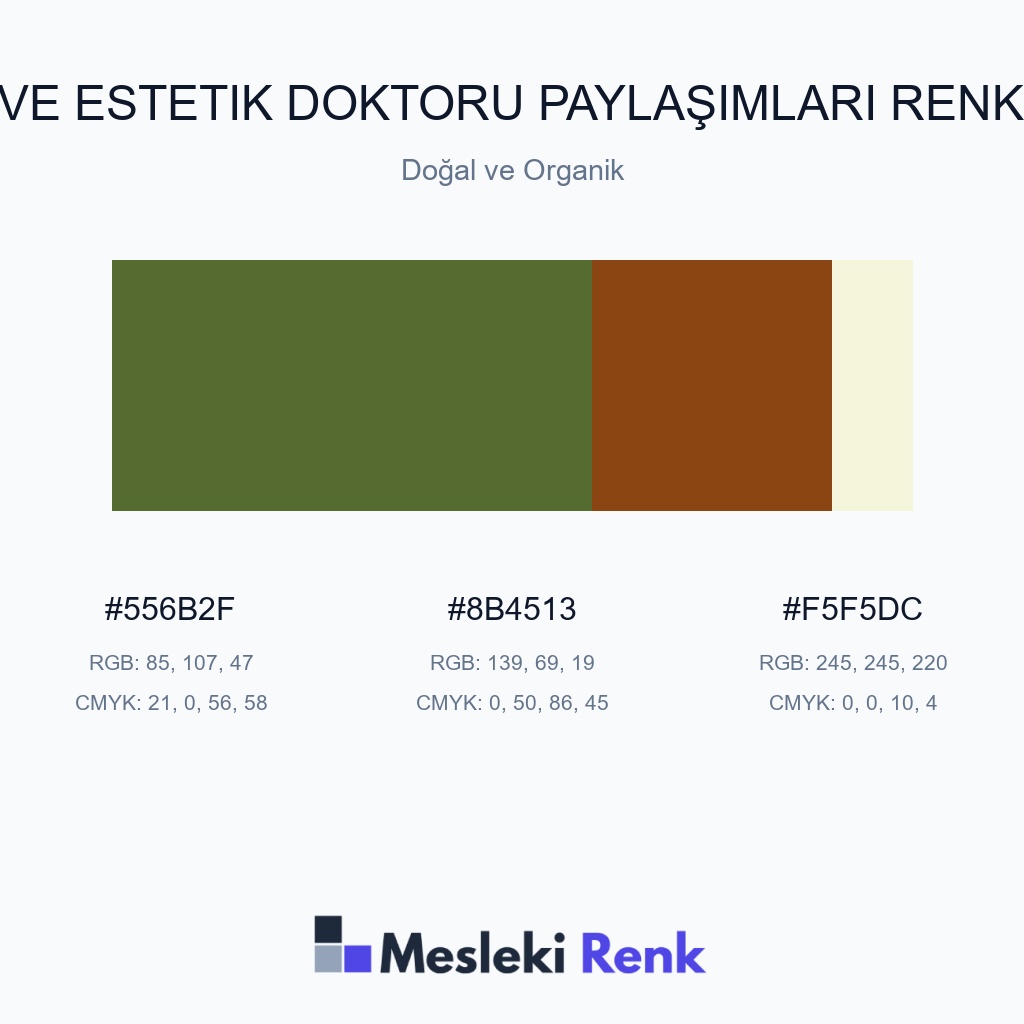 Klinik ve Estetik Doktoru Paylaşımları Doğal ve Organik Renk Paleti