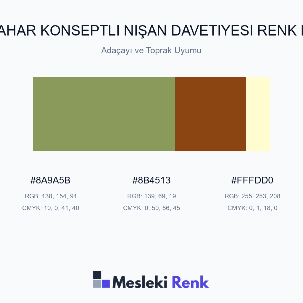 Sonbahar Konseptli Nişan Davetiyesi Adaçayı ve Toprak Uyumu Renk Paleti