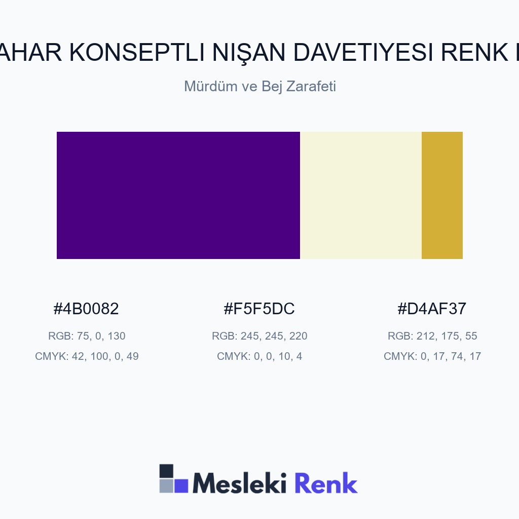 Sonbahar Konseptli Nişan Davetiyesi Mürdüm ve Bej Zarafeti Renk Paleti